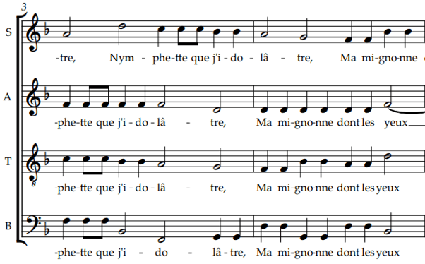 Text underlay in our French-language pieces